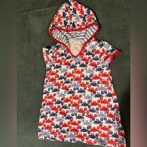 Mud Pie Red and Blue Crab Baby Swim Cover-Up